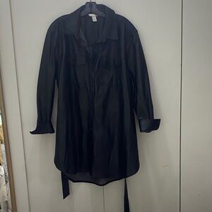 H&M faux leather button up dress (or shacket)